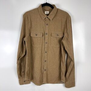 Marine Layer Broken In Overshirt Size Medium Brown Cotton Button Up Shirt Men's